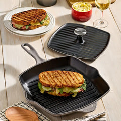 Traditional Square Skillet Grill and Panini Press Set