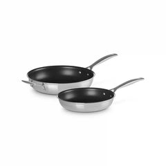 Classic Stainless Steel 2-Piece Non-stick Frying Pan Set