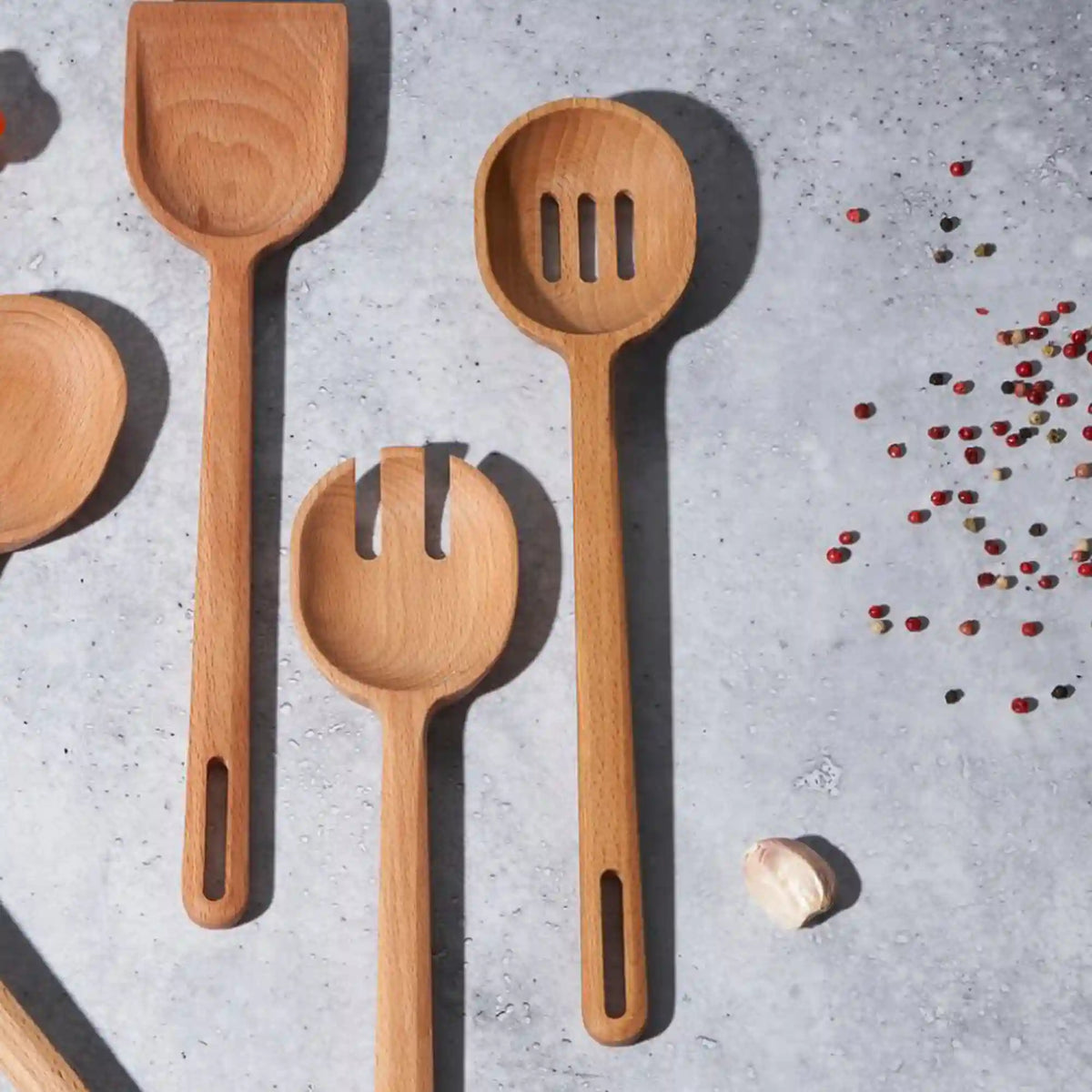 Signature Wood Slotted Spoon