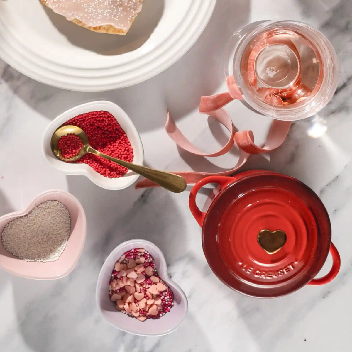 Mini Cocotte with Gold Heart Knob